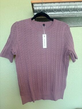 💜NEW Lilac💜Textured Short Sleeve Spring Sweater